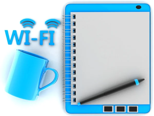 Απόδοσης 3D Wi-Fi 3d rendering Wi-Fi — Φωτογραφία Αρχείου