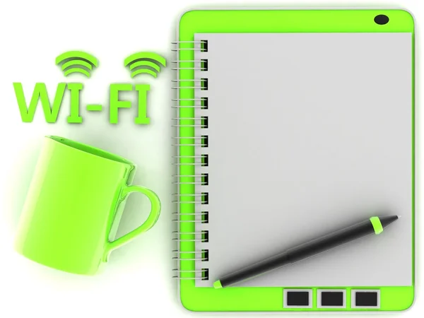 3d 渲染 Wi-Fi 3d 渲染 Wi-Fi — 图库照片