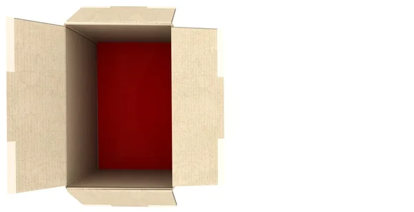 3D рендеринг картонной коробки 3D рендеринг картонной коробки — стоковое фото