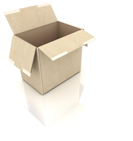 3D vykreslování lepenkové krabice 3d vykreslování lepenkové krabice — Stock fotografie