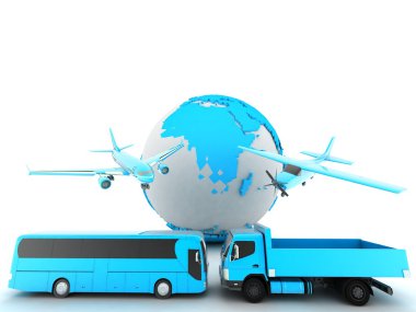 Taşıma türleri 3d render