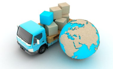 Teslimat 3d Render illüstrasyon