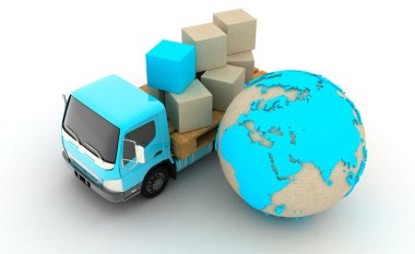 Teslimat 3d Render illüstrasyon