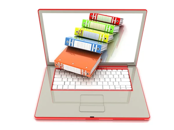 Concept books in laptop — Stock Photo, Image