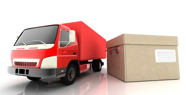 Conceito de caminhão caixa — Fotografia de Stock
