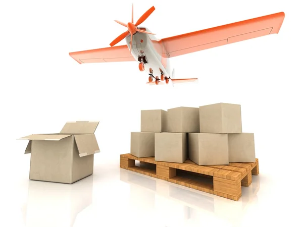 Begreppet. Shipping. Transport... 3D render illustration — Stockfoto