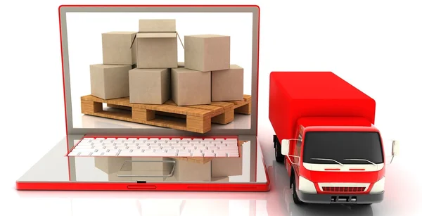 Begreppet. Shipping. Transport... 3D render illustration — Stockfoto