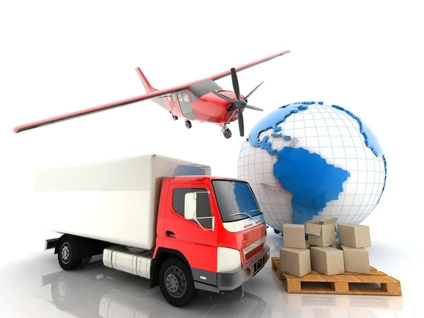 Begreppet. Shipping. Transport. 3D — Stockfoto