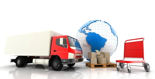 Begreppet. Shipping. Transport.3D — Stockfoto