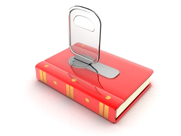 Red book with the key concept of 3d — Stock Photo, Image
