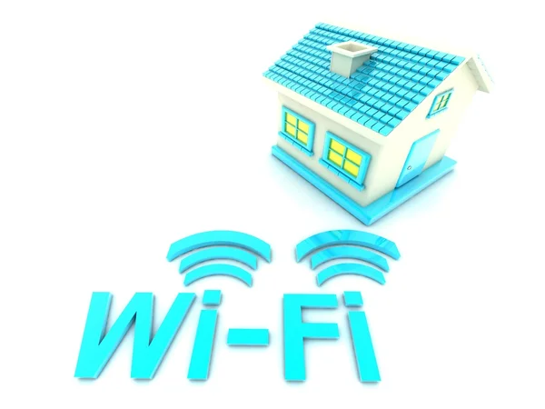 집 인터넷, Wi fi 개념 3d — 스톡 사진