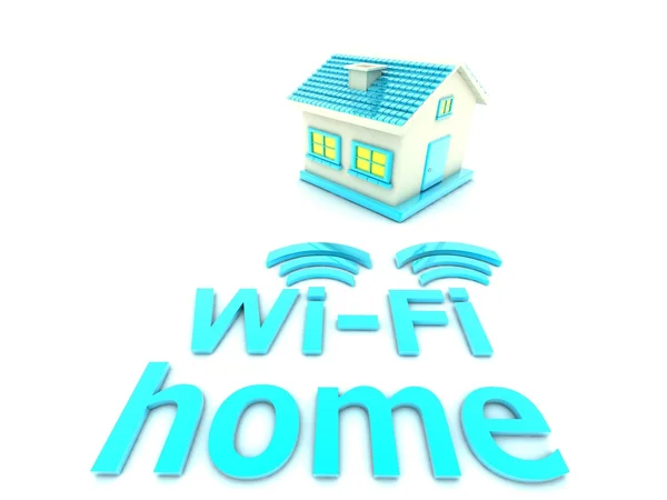 Casa Internet, Wi fi concepto 3d — Foto de Stock
