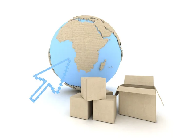 global satın alma 3d kavramı