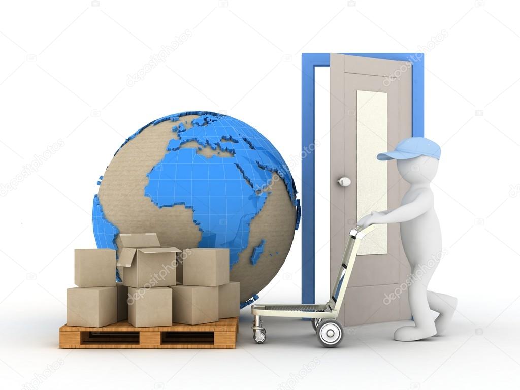 delivery, courier 3d concept