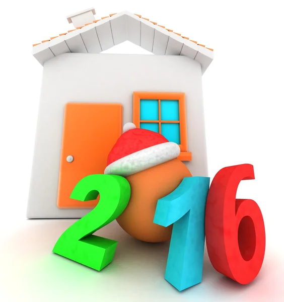 New Year at home 3d — Stock Photo, Image