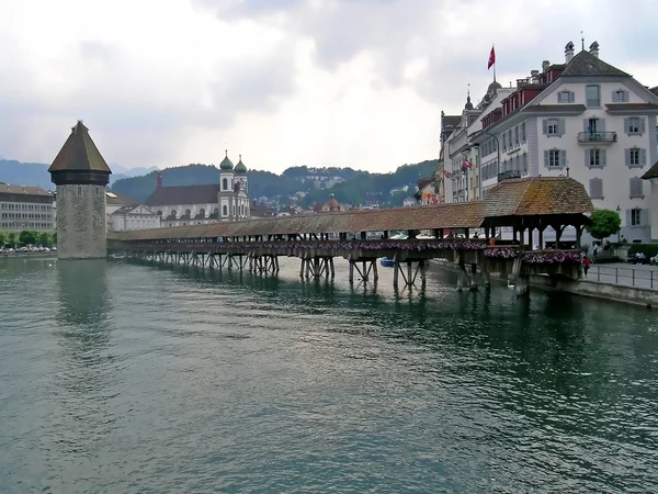 Köprüden Lucerne City — Stok fotoğraf