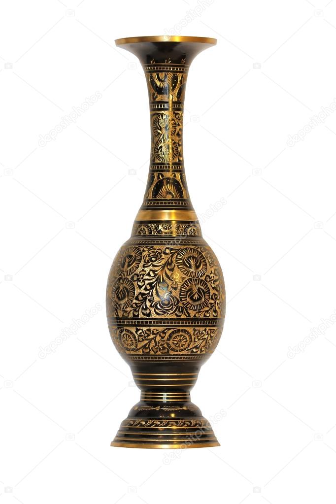 Black-gold vase isolated