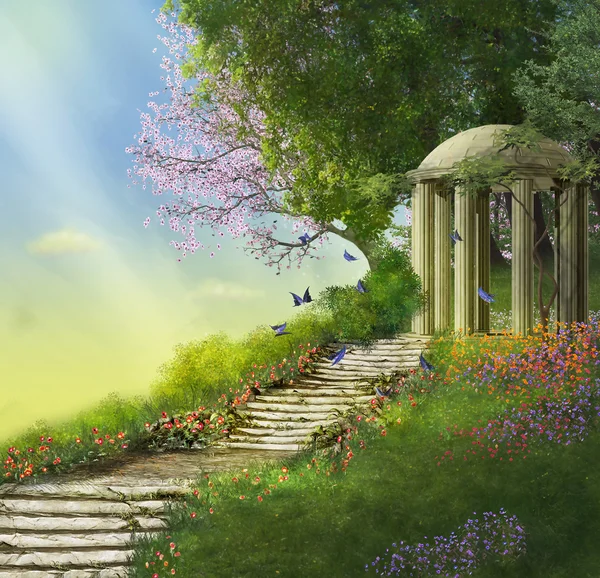 Fantasy gazebo in a spring day — Stock Photo, Image