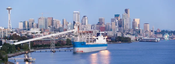 Seattle Panorama por la noche — Foto de Stock