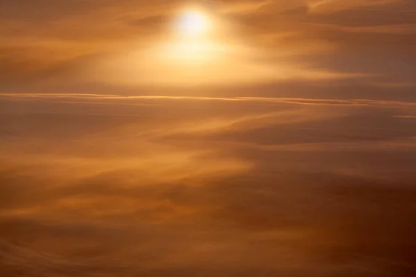 Pôr Sol Vista Céu Nublado Sobre Oceano Atlântico — Fotografia de Stock