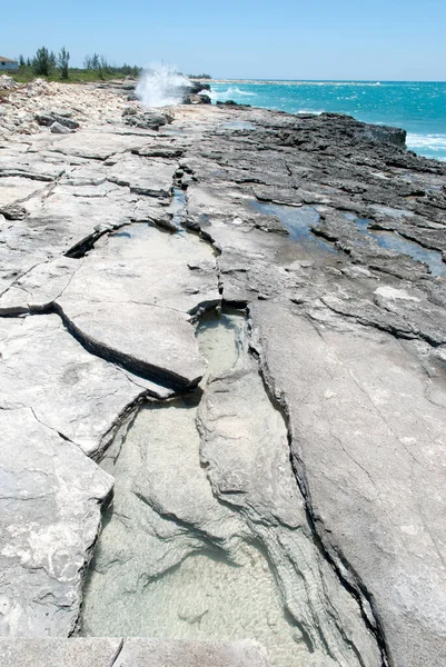 Eroded Broken Coastline Freeport Grand Bahama Island Bahamas — Stock Photo, Image