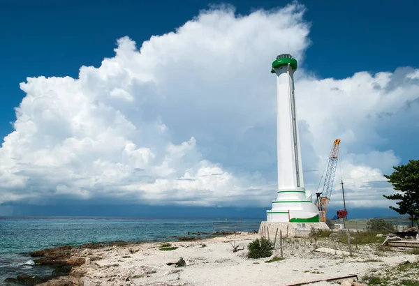 Vue Phare San Miguel Sur Île Cozumel Grand Nuage Arrière — Photo