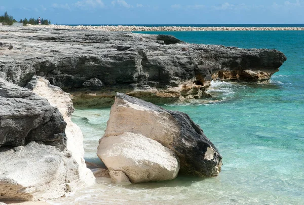 Büyük Bahama Adasındaki Bir Kayanın Parçaları Erozyona Uğradı Bahamalar — Stok fotoğraf