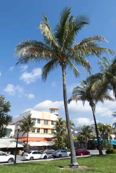 Miami Beach Teki Ünlü Ocean Drive Sabah Manzarası — Stok fotoğraf