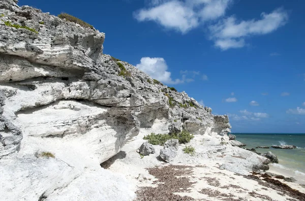 Büyük Türk Adasında Turks Caicos Adaları Yosunlu Aşınmış Kayalıklı Vahşi — Stok fotoğraf