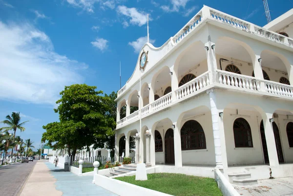 Colonial Style Architecture Main Street San Miguel Resort Town Cozumel — Stock Photo, Image