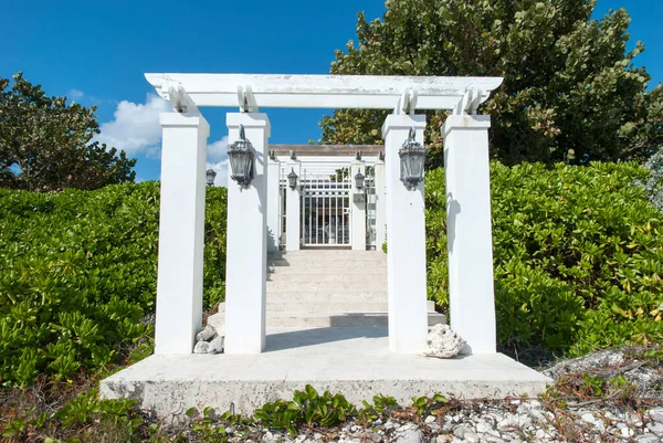 White Gate Access Residential House Grand Bahama Island Beach — Stock Photo, Image