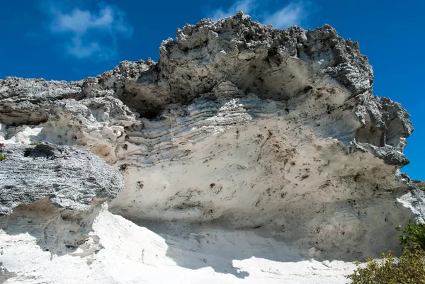 Formation Hanging Eroded Rocks Grand Turk Island Shore Turks Caicos — Stock Photo, Image