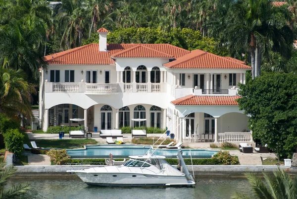 Maison Luxe Avec Yacht Privé Sur Palm Island Résidentiel Miami — Photo
