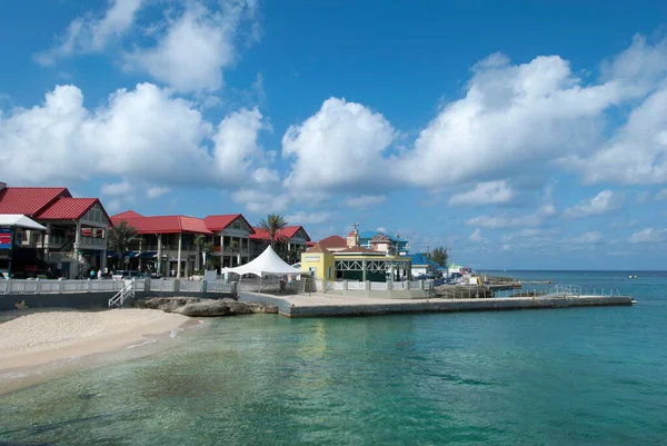 Vista Playa George Town Muelle Isla Turística Gran Caimán Islas — Foto de Stock