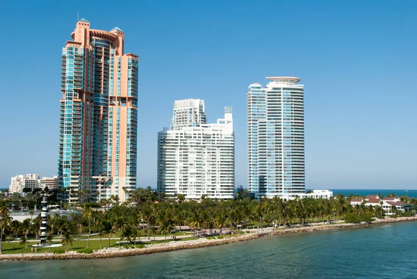 Pobřeží South Pointe Park Miami South Beach Florida — Stock fotografie