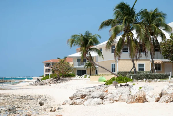 Het Uitzicht Rotsachtige Seven Mile Strand Grand Cayman Eiland Kaaimaneilanden — Stockfoto