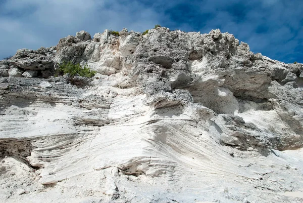 Cliff Grand Turk Island Shore Eroded Water Wind Top Turks — Stock Photo, Image