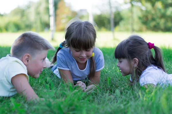 Children playing on the grass — Stock Photo, Image