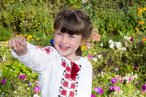 Little girl in Ukrainian blouse — Stock Photo, Image