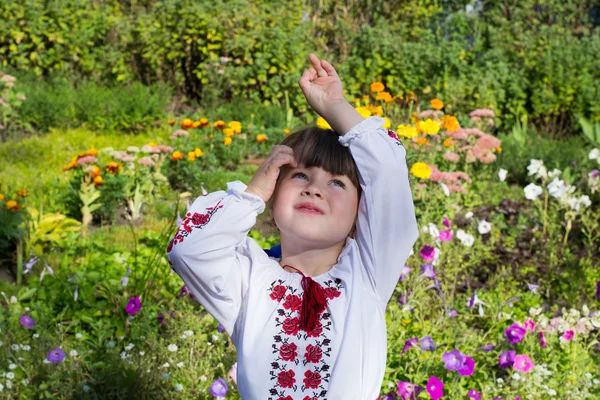 Little girl in Ukrainian blouse — Stock Photo, Image