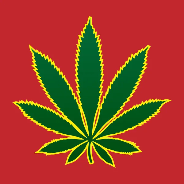Marihuanablad — Stockvector