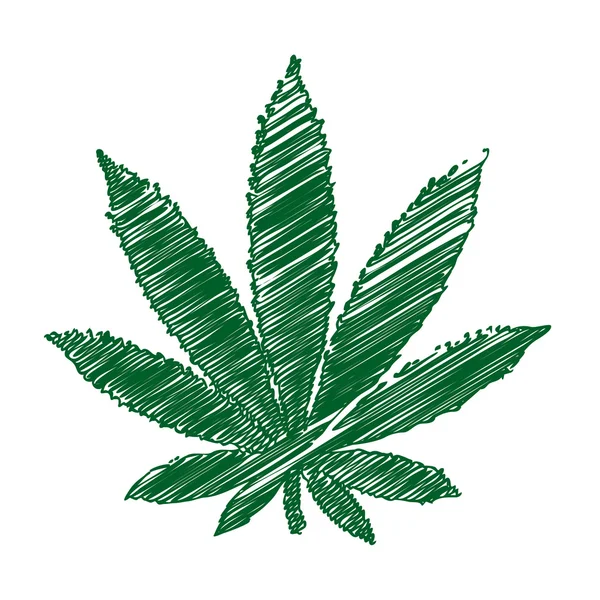 Potlood tekenen marihuana vector — Stockvector