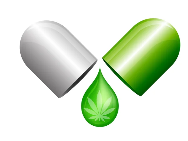 Marijuana capsule — Stock Vector