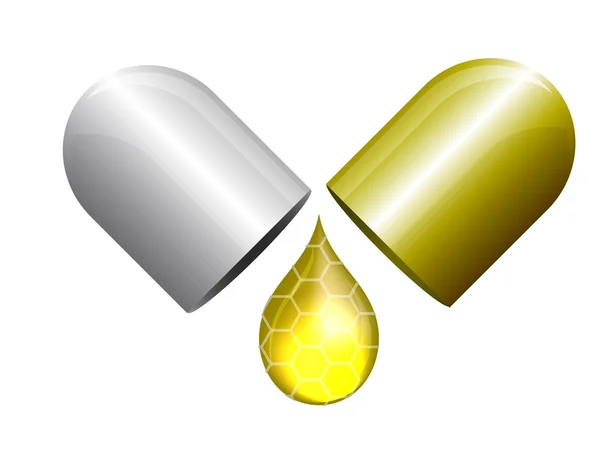 Gouden honing capsule — Stockvector