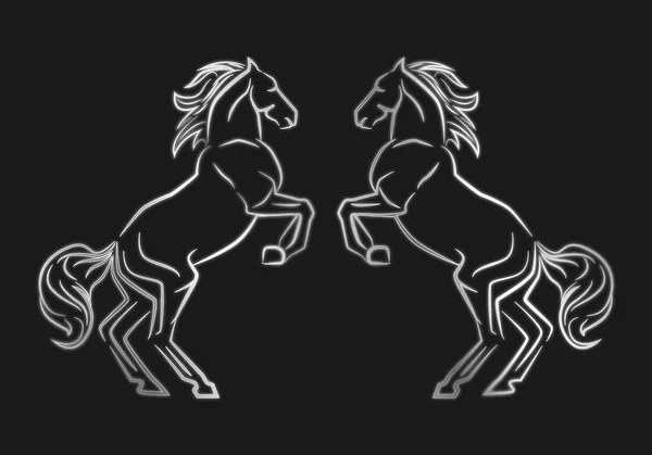 Två hoppande häst — Stock vektor
