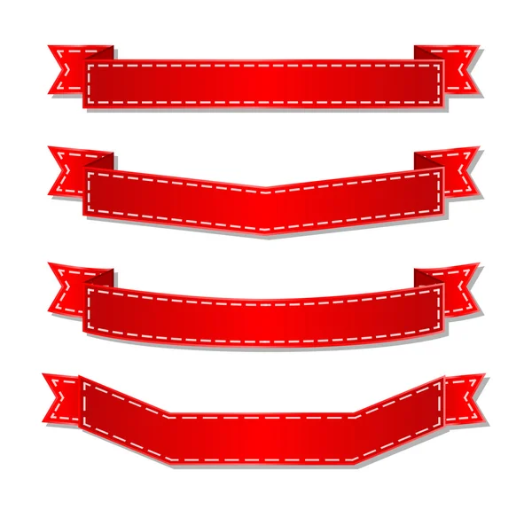 Лента красного баннера — стоковый вектор