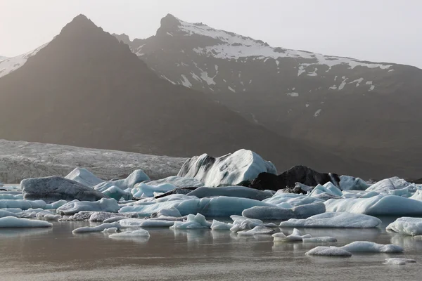 Glace, lac, lagune, neige, Islande, montagne, montagnes — Photo