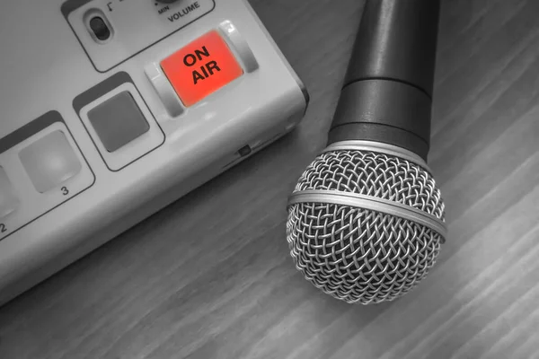 Apparecchiature Podcast Microfono Dispositivo Streaming — Foto Stock