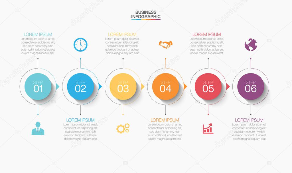 Business data visualization. timeline infographic icons designed for abstract background template milestone element modern diagram process technology digital marketing data presentation chart Vector