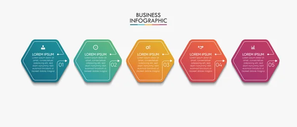 Vizualizace Obchodních Dat Časová Osa Infografické Ikony Určené Pro Abstraktní — Stockový vektor